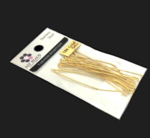 tarnish resistant 18k gold plated stainless steel findings headpins