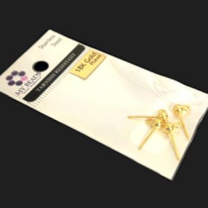 ball stud earrings 18k gold plated stainless steel non tarnish findings