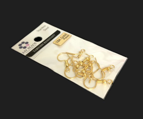 gold earwires 18k gold plated non tarnish stainless steel