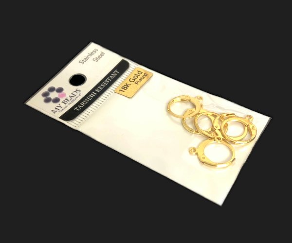 tarnish resistant 18k gold plated stainless steel jewellery findings leverback earrings