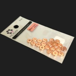 tarnish resistant rose gold wheel beads 6mm
