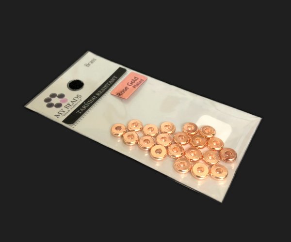 tarnish resistant rose gold wheel beads 6mm