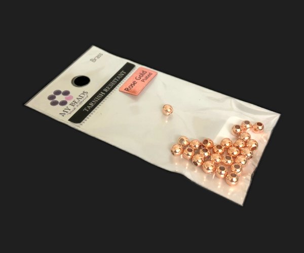 tarnish resistant findings rose gold plated 4mm round spacers