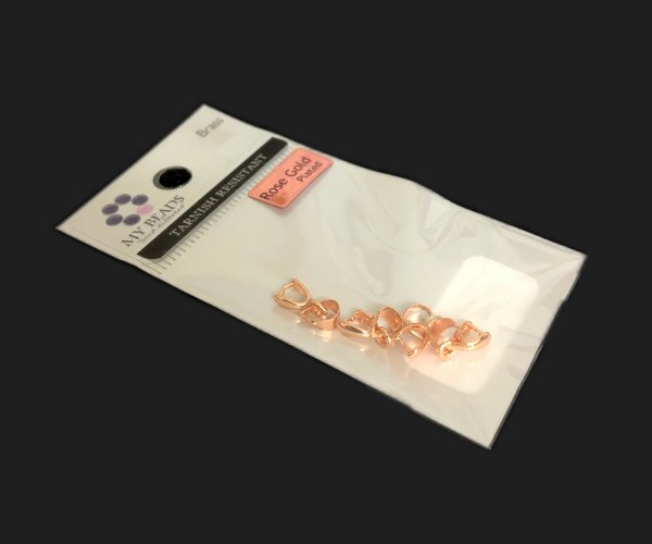 non tarnish real rose gold plated pinch bails