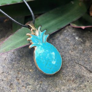 turquoise pineapple gemstone pendant