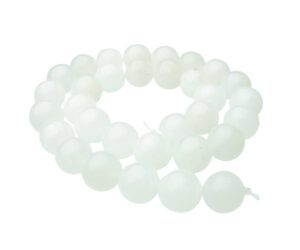 white jade 12mm round gemstone beads australia