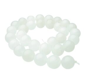 white jade 12mm round gemstone beads australia