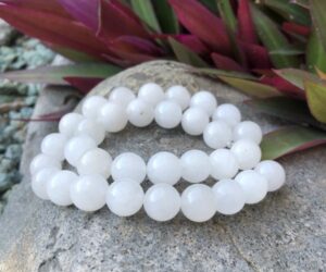 white jade 12mm round gemstone beads australia