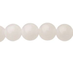 white jade 10mm round gemstone beads