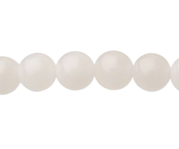 white jade 10mm round gemstone beads