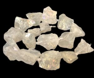 clear quartz rough nugget beads