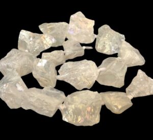 clear quartz rough nugget beads