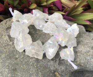 clear quartz rough nugget beads