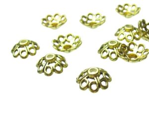 gold bead caps for jewellery making