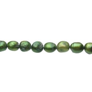 green baroque freshwater pearls