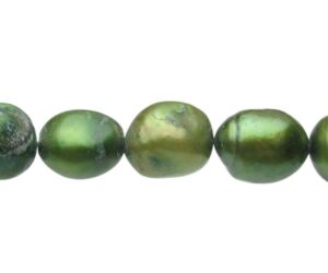 green baroque freshwater pearls