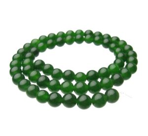 green nephrite jade 6mm round gemstone beads