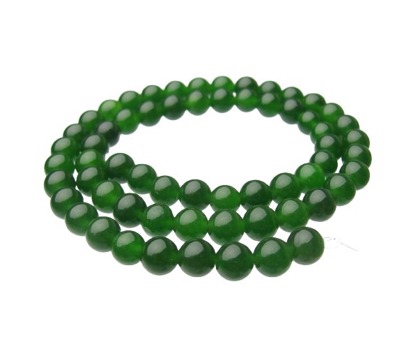 green nephrite jade 6mm round gemstone beads