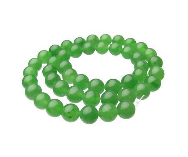 green nephrite jade 8mm round gemstone beads