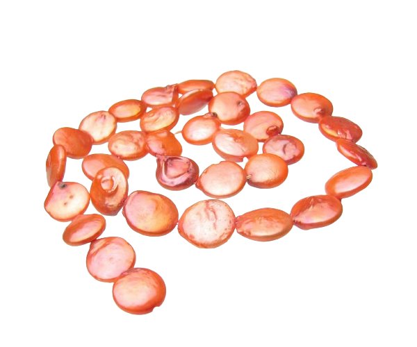 red coin freshwater pearls