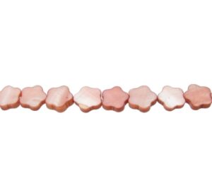 pink flower shell beads