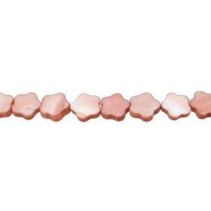 pink flower shell beads
