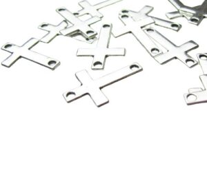 silver cross connector for jewellery making