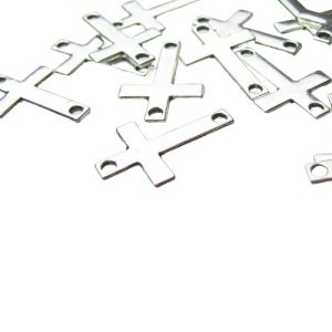silver cross connector for jewellery making