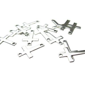 silver cross connector for jewellery making