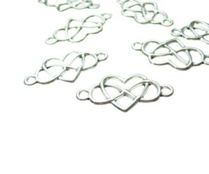 silver heart infinity connectors for beading