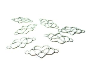 silver heart infinity connectors for beading