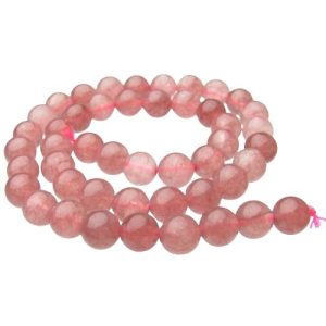 strawberry jade 8mm round beads
