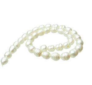 white ringed rice freshwater pearls