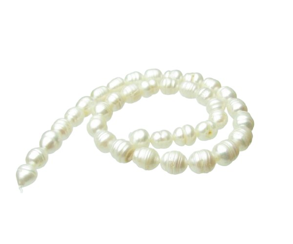 white ringed rice freshwater pearls