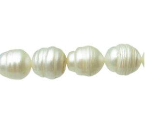 white ringed rice freshwater pearls