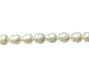 white ringed rice freshwater pearls