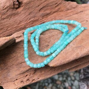amazonite 3mm faceted gemstone cube beads