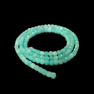 amazonite 3mm faceted gemstone cube beads