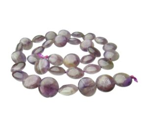 amethyst puffy disc gemstone beads