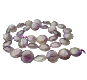 amethyst puffy disc gemstone beads