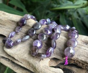 amethyst puffy disc gemstone beads