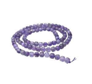 amethyst faceted cube gemstone beads