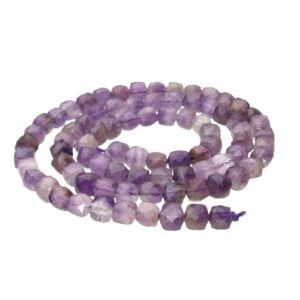 amethyst faceted cube gemstone beads natural crystals