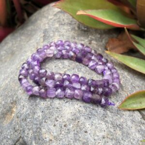 amethyst faceted cube gemstone beads natural crystals