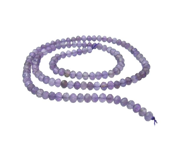 amethyst faceted rondelle natural gemstone beads australia