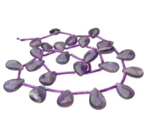 amethyst faceted teardrop gemstone beads