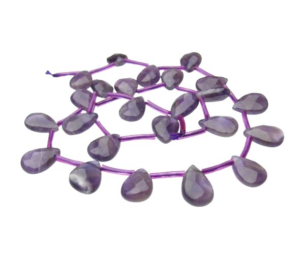 amethyst faceted teardrop gemstone beads