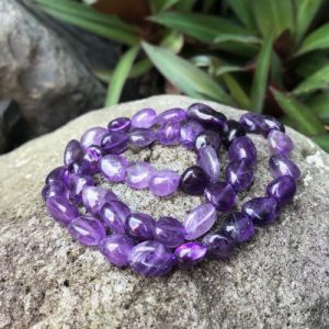 amethyst gemstone pebble beads