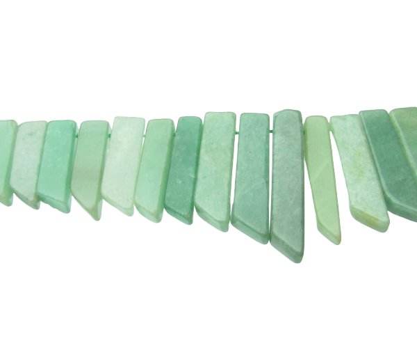 green aventurine top drilled rectangle beads