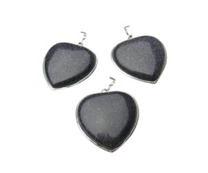 blue goldstone heart pendant